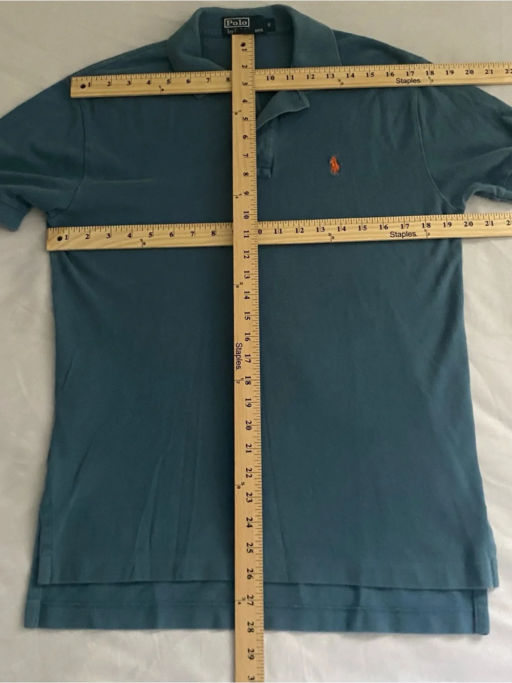 Polo Ralph Lauren Polo Shirt Mens Blue Small Classic Short Sleeve Orange Pony